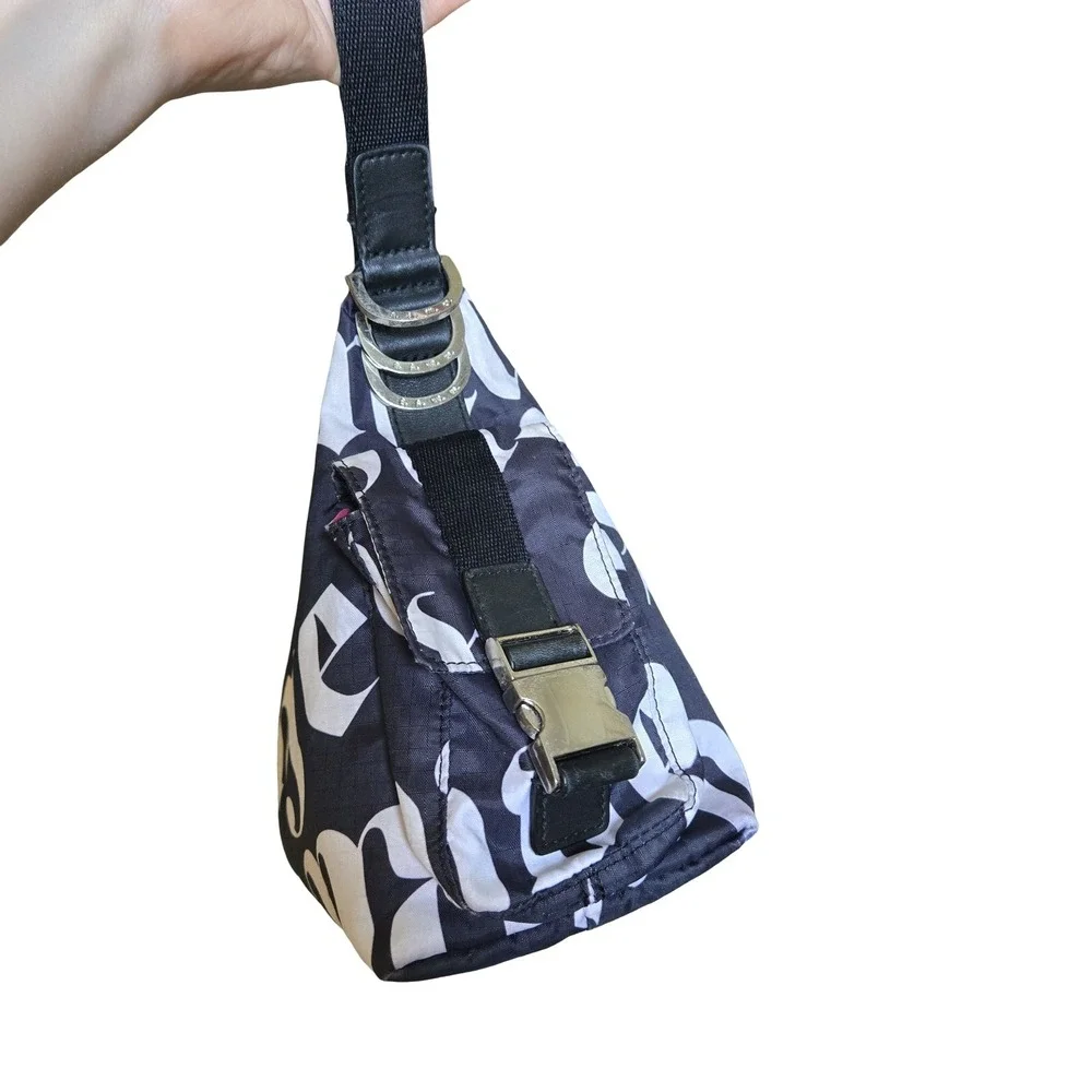 VTG Y2K Gwen Stefani L.A.M.B. LeSportsac Crossbody Bag Black White Gothic Script